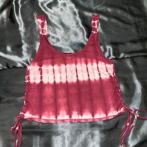 Forever 21 red tie-dyed tank top